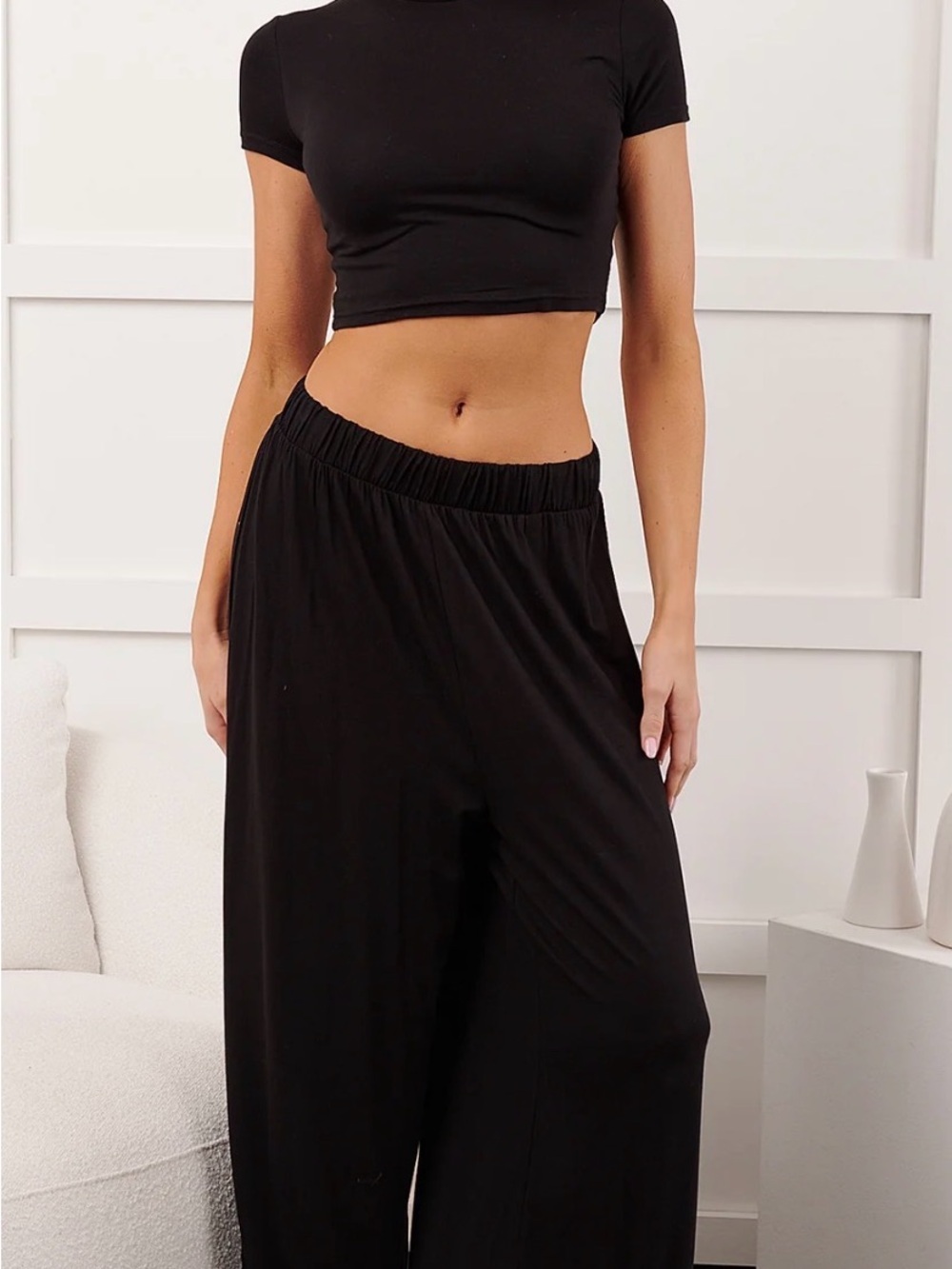 HYFVE Black High-Rise Wide Leg Pants NWOT